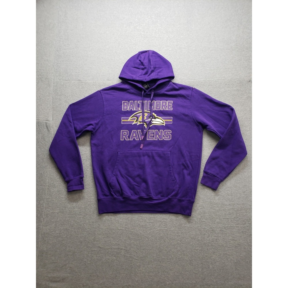Baltimore Ravens Fleece Collection Men Sweatshirt Large Purple Hooded Pullover